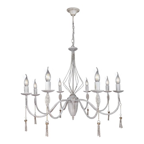 Люстра подвесная большая 8 ламп с подвесками S3144-8